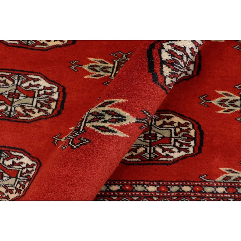 Rustic Bokhara Dulce Rust Beige Hand Knotted Rug - 3'11'' x 5'9''