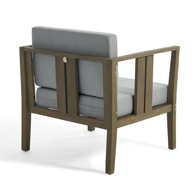 Outdoor Teak Solid Wood Patio Furniture Set Loveseat Armchair Table Collection