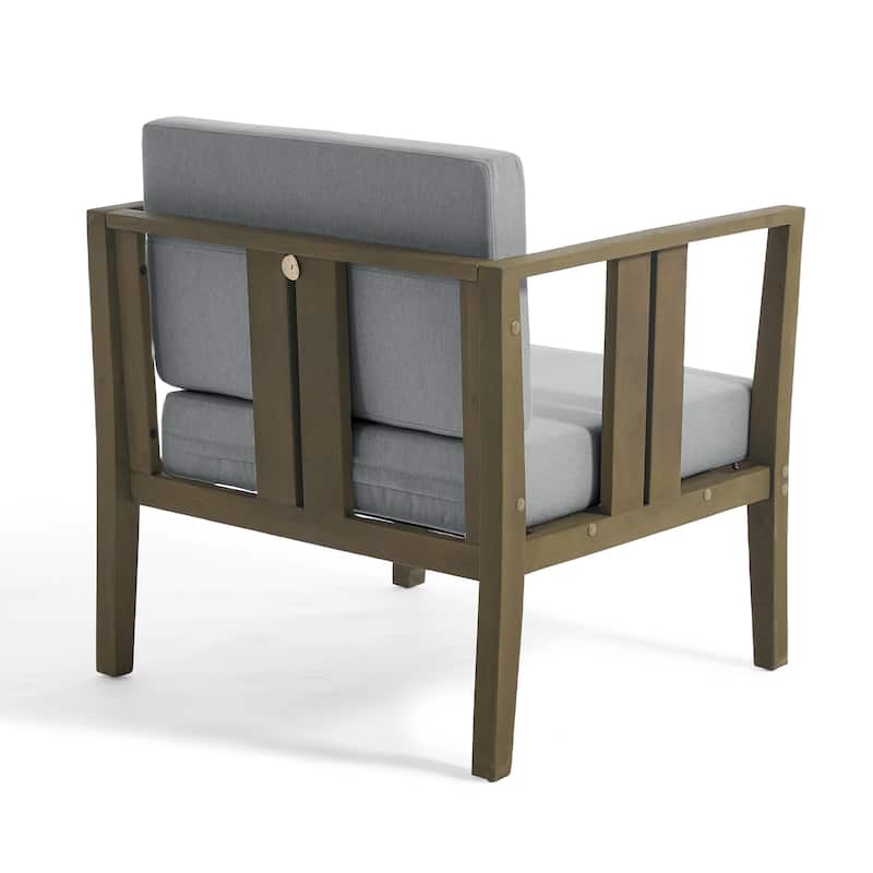 Uixe 3-piece Teak Solid Wood Outdoor Arm Chairs with Side Table Set