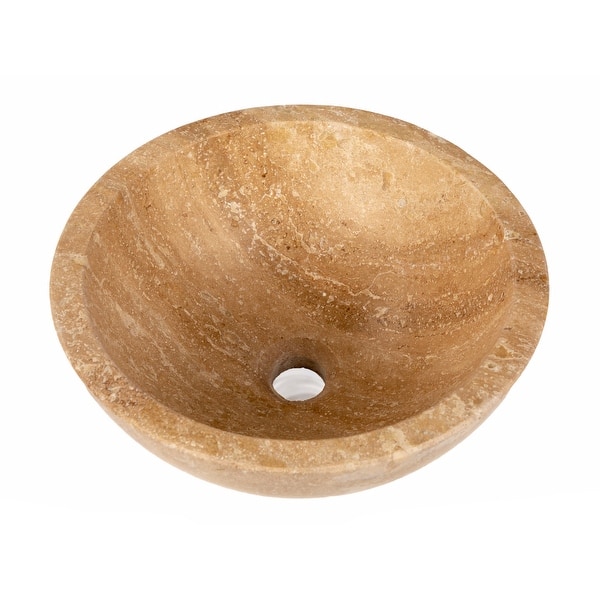 Shop Eden Bath Small Vessel Sink Bowl Honed Beige Travertine Overstock 23538682