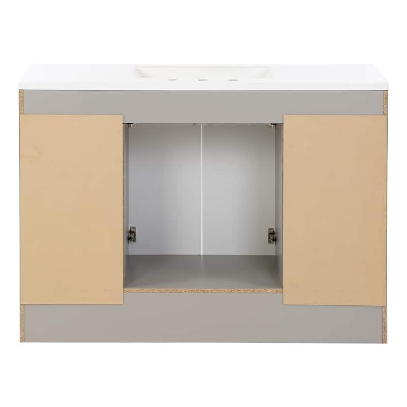 Spring Mill Cabinets Lonsdale 48.5" Bathroom Vanity With 6 Drawers and White Sink Top