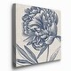 preview thumbnail 2 of 14, Indigo Floral on Linen II-Premium Gallery Wrapped Canvas