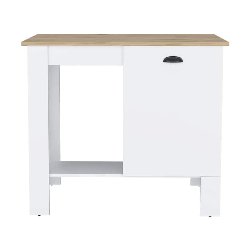 Wooden Kitchen Island with 1 Door - Stationary - Multicolor - Wood