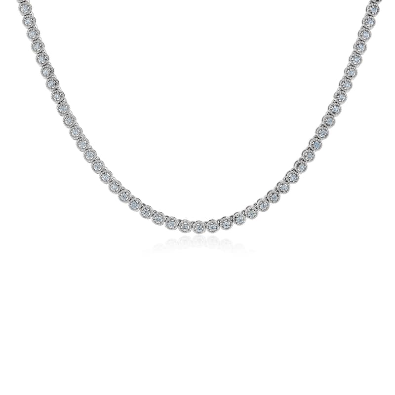 Kobelli 1.7 Carats Lab Grown Diamond 14k Solid White Gold Tennis Minerva Strand Necklace