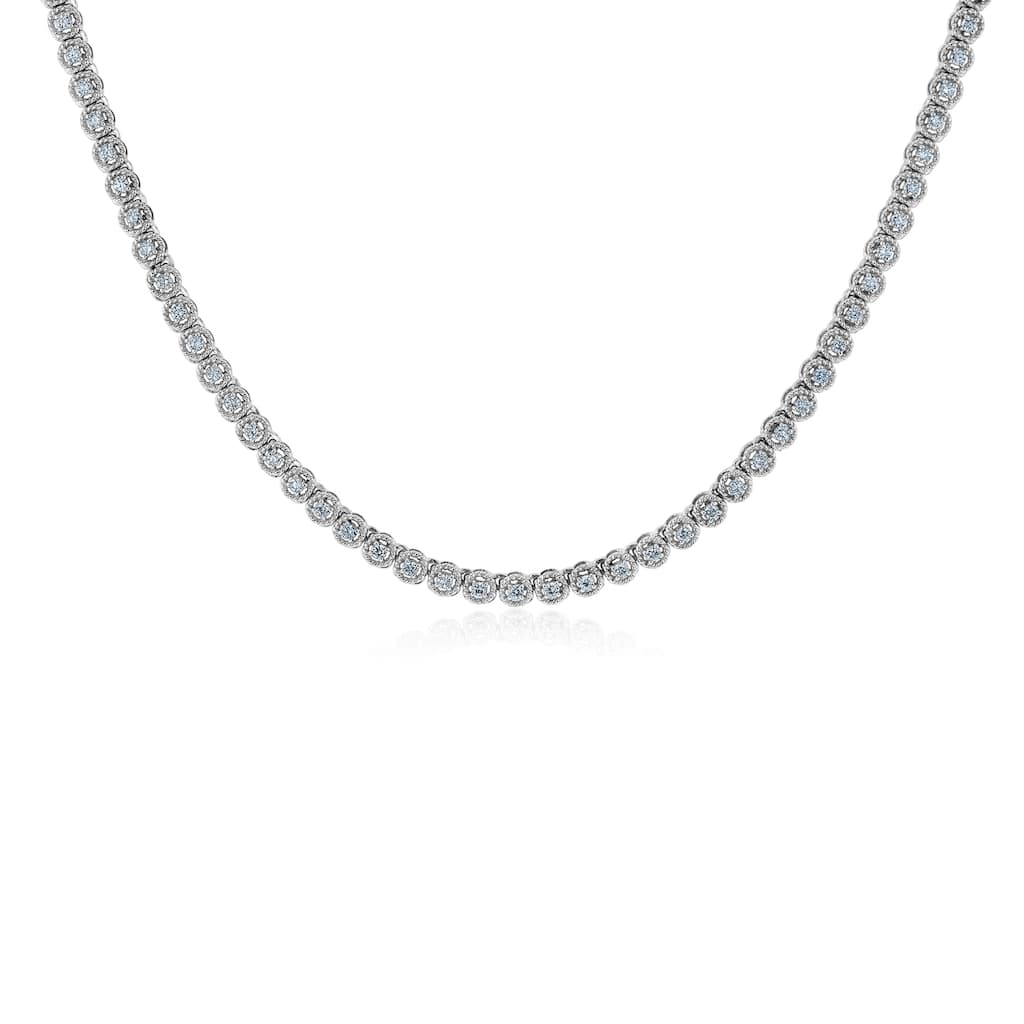 Kobelli 1.7 Carats Lab Grown Diamond 14k Solid White Gold Tennis Minerva Strand Necklace