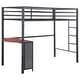 preview thumbnail 2 of 12, Fisher 2-Piece Gunmetal Metal Workstation Loft Bed Set Twin Over Full