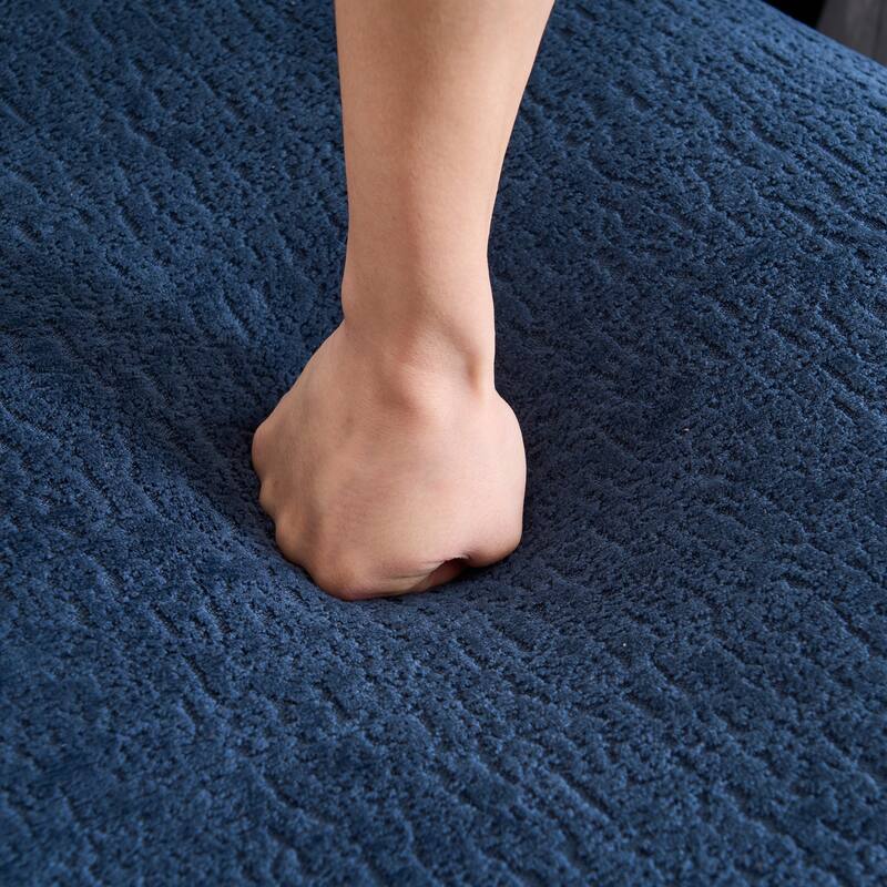 L-Shaped Sectional Sofa with Curved Chaise, Chenille Boneless Cloud Sofa, Modular 4-Seater Sofa with 4 Throw Pillows