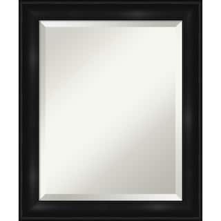 Beveled Bathroom Wall Mirror - Grand Black Narrow Frame