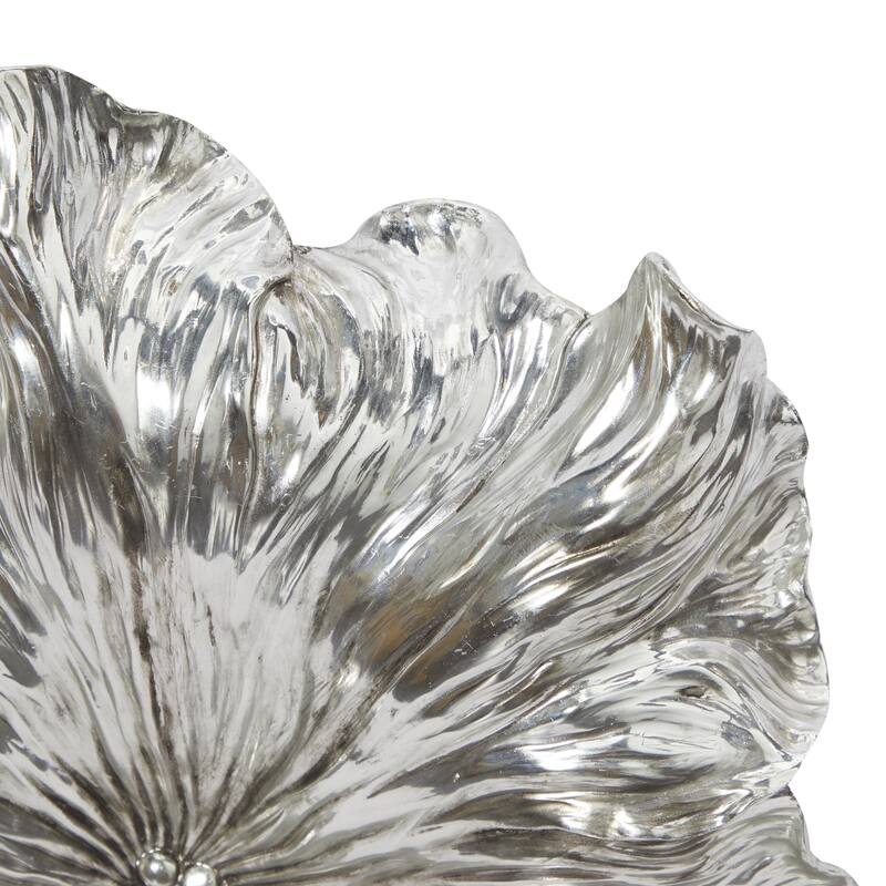 Polystone Floral 3D Home Wall Decor - Set of 3 Gold or Silver Roche River Decor