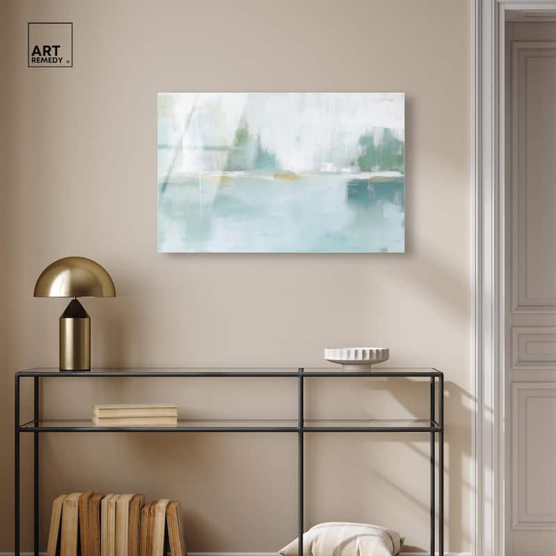 Mirrored Aqua Dream I Acrylic by Art Remedy, Ready to Hang