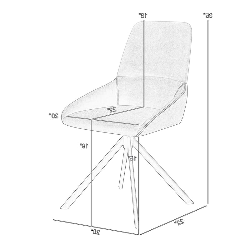 Black/Gray Fabric Upholstered Metal Frame Dining Chair, Sturdy Dining Chair for Dining Rooms - 20.5