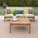 preview thumbnail 20 of 19, Christopher Knight Home - Aneska Outdoor 3-Seater Sofa Set with Slatted Coffee Table, Acacia Wood with Water-Resistant Cushions
