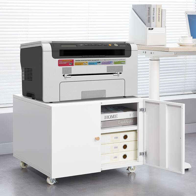Metal Printer Stand with Storage Mobile Printer Tables
