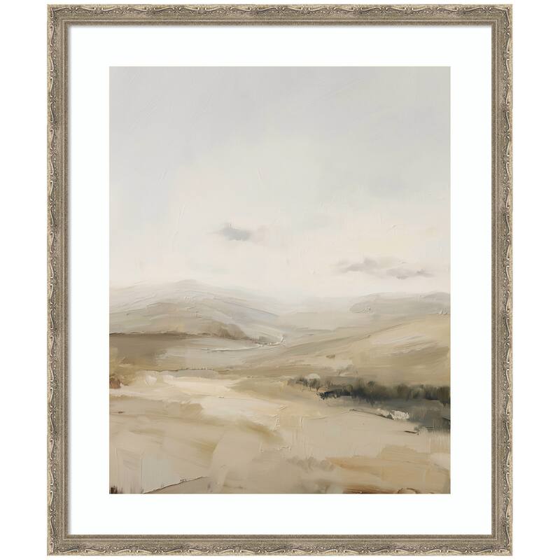 Kate and Laurel Fading Fields I by Amy Lighthall Framed Wall Art Print - 22 x 26 - Silver