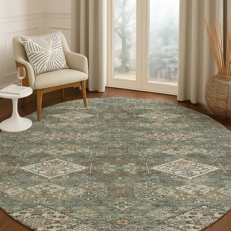 Machine Washable Indoor/ Outdoor Global Flory Chantille Rug