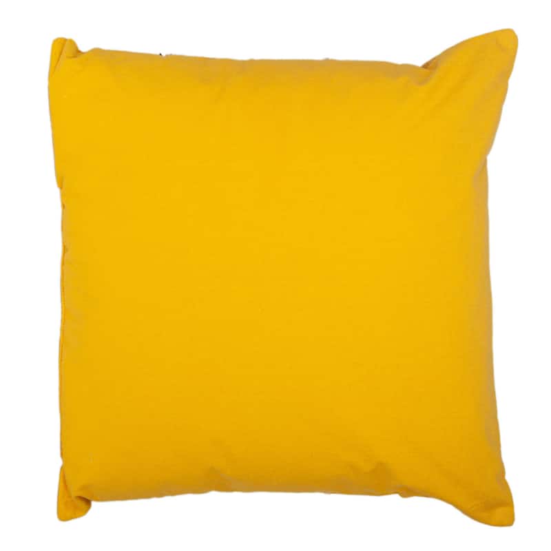 Striped Cotton Square Throw Pillow - 18" - Yellow and White