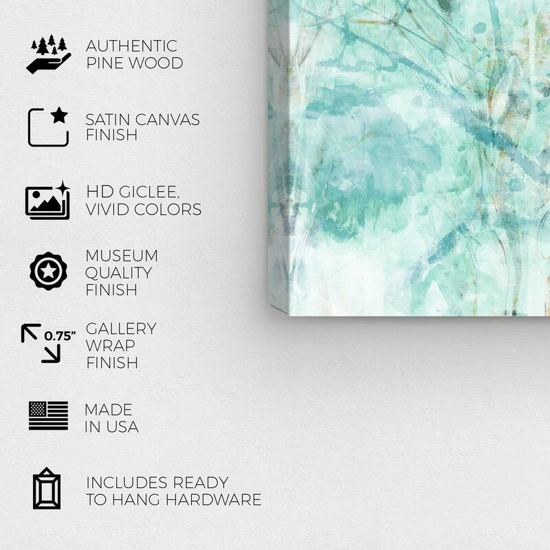 Wynwood Studio Canvas Abstract Salseo Aqua Blue and Teal Modern & Contemporary Wall Art Canvas Print