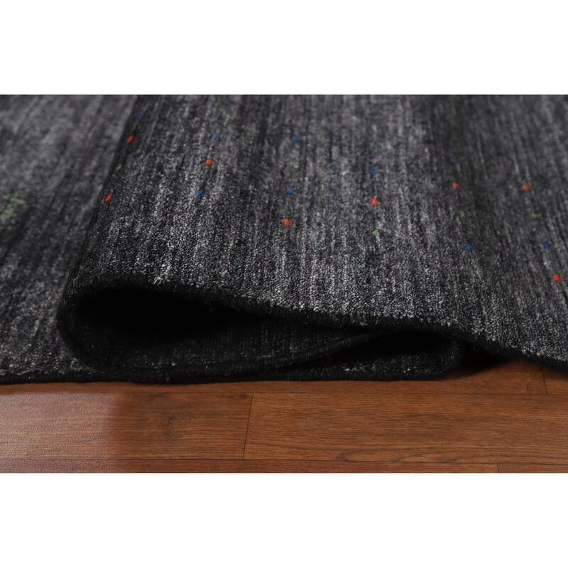 Gabbeh Oriental Area Rug Handmade Tribal Grey Silk Carpet - 8'11" x 11'11"