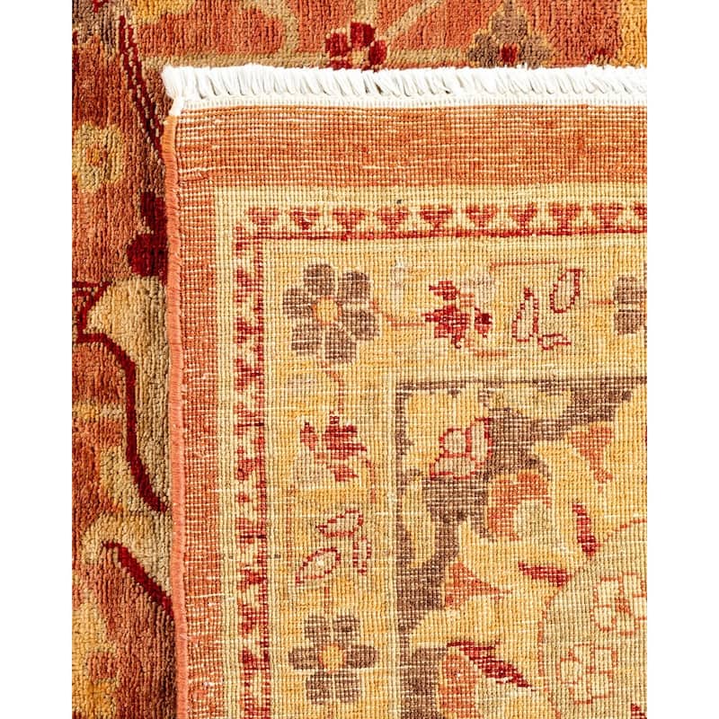 Overton Hand Knotted Wool Vintage Inspired Traditional Ottoman Red Area Rug - 8' 1" x 9' 10"