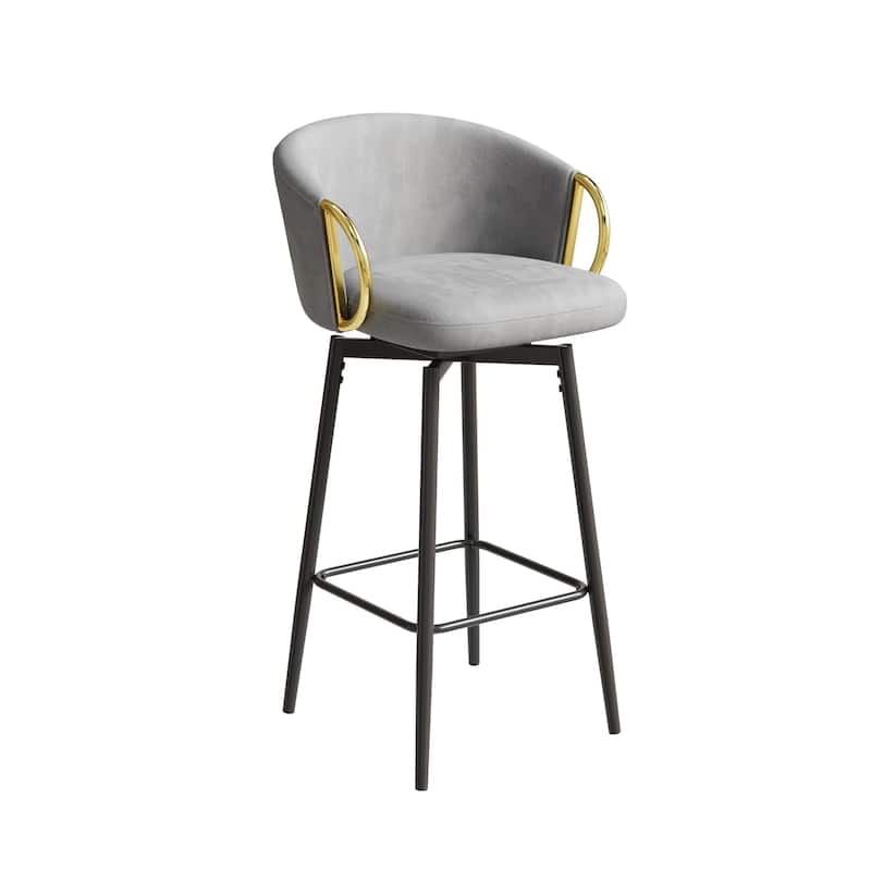 Modern Bar Stools with Thick Padding & Anti-Slip Pads, Swivel Counter Height Stools Dining Chairs Set of 4