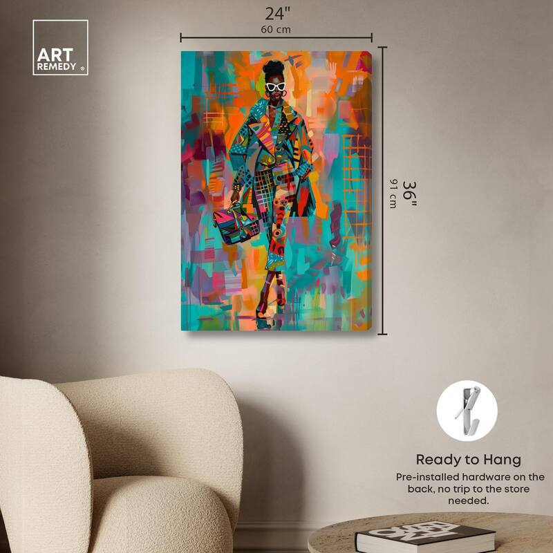 Bold Patchwork Style Canvas by Art Remedy, Gallery Wrapped