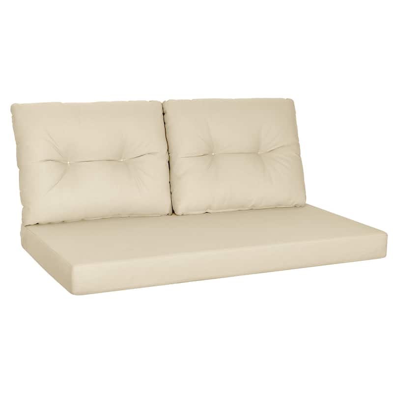 WINSOON 46 x 26 Inch Outdoor Loveseat Cushion Set Waterproof and Resistant - Beige