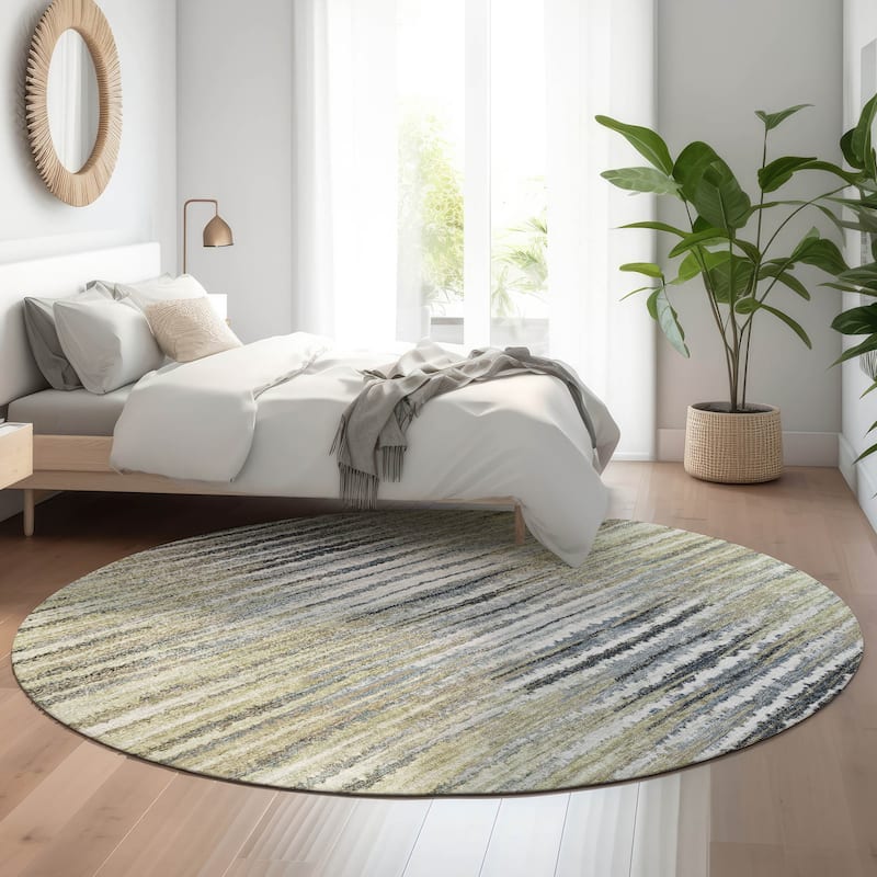 Premium Washable Super Soft Mayfield Rug - Beige - 8' x 8' - Round