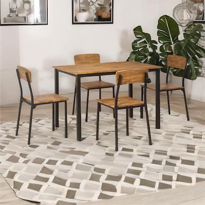 5 Piece Dining Table Chairs Sets with 1 Dining Table and 4 Chairs