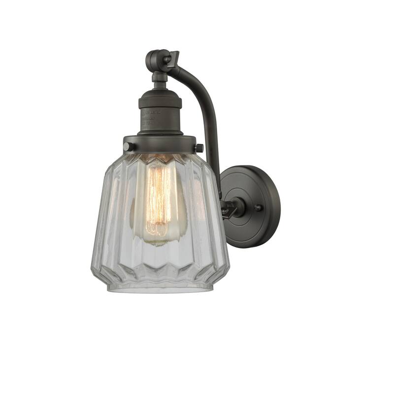 Innovations Lighting Chatham Single Light 12" Tall Wall Sconce - Oiled Rubbed Bronze / Clear Fluted