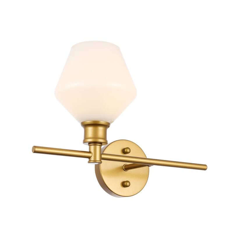 Gerald 1-Light Glass Right Wall sconce - 14.7/10.2 - 14.7/10.2