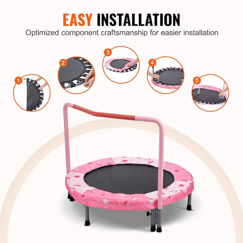 Foldable 36 Inch Toddler Trampoline for Indoor Outdoor Active Play