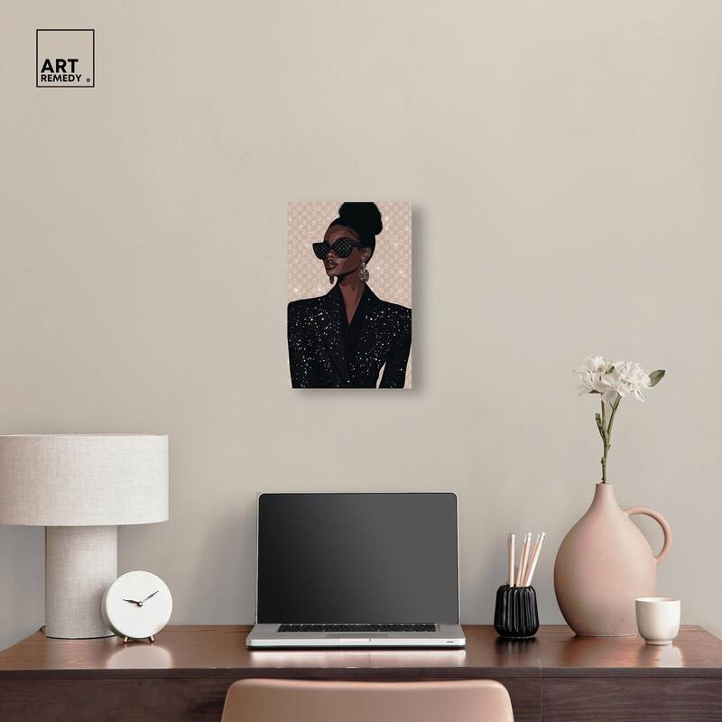 Elegant Woman Sparkle Canvas by Art Remedy, Gallery Wrapped