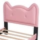 preview thumbnail 16 of 15, Twin Upholstered Platform Bed with Carton Ears Shaped Headboard