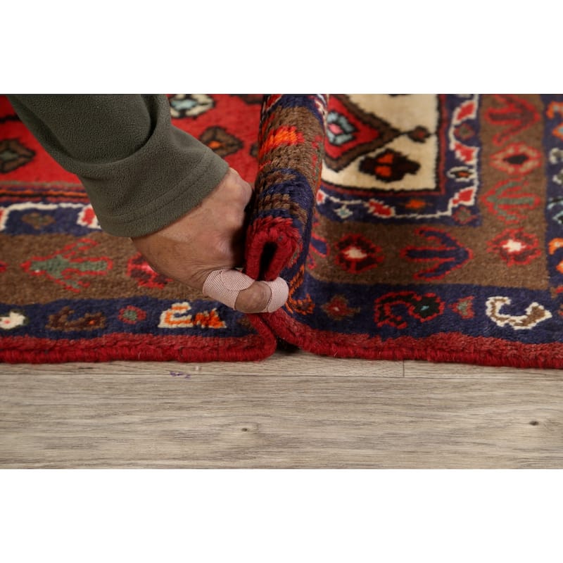 Geometric Hamedan Persian Area Rug Wool Hand-knotted Office Carpet - 3'2" x 5'2"