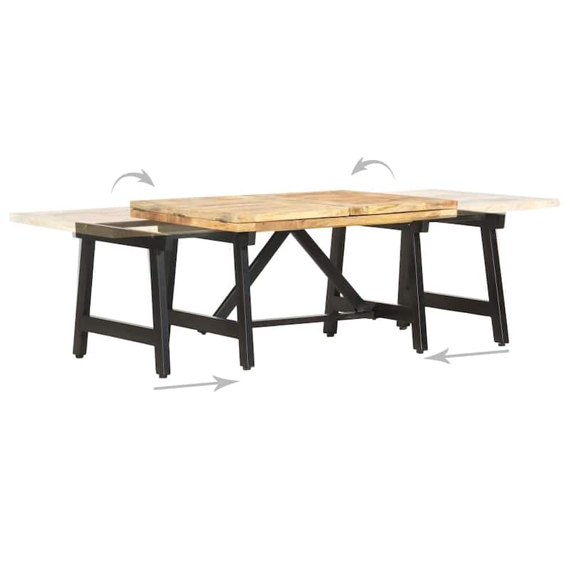 vidaXL Extendable Coffee Table 63"x27.6"x17.7" Solid Mango Wood
