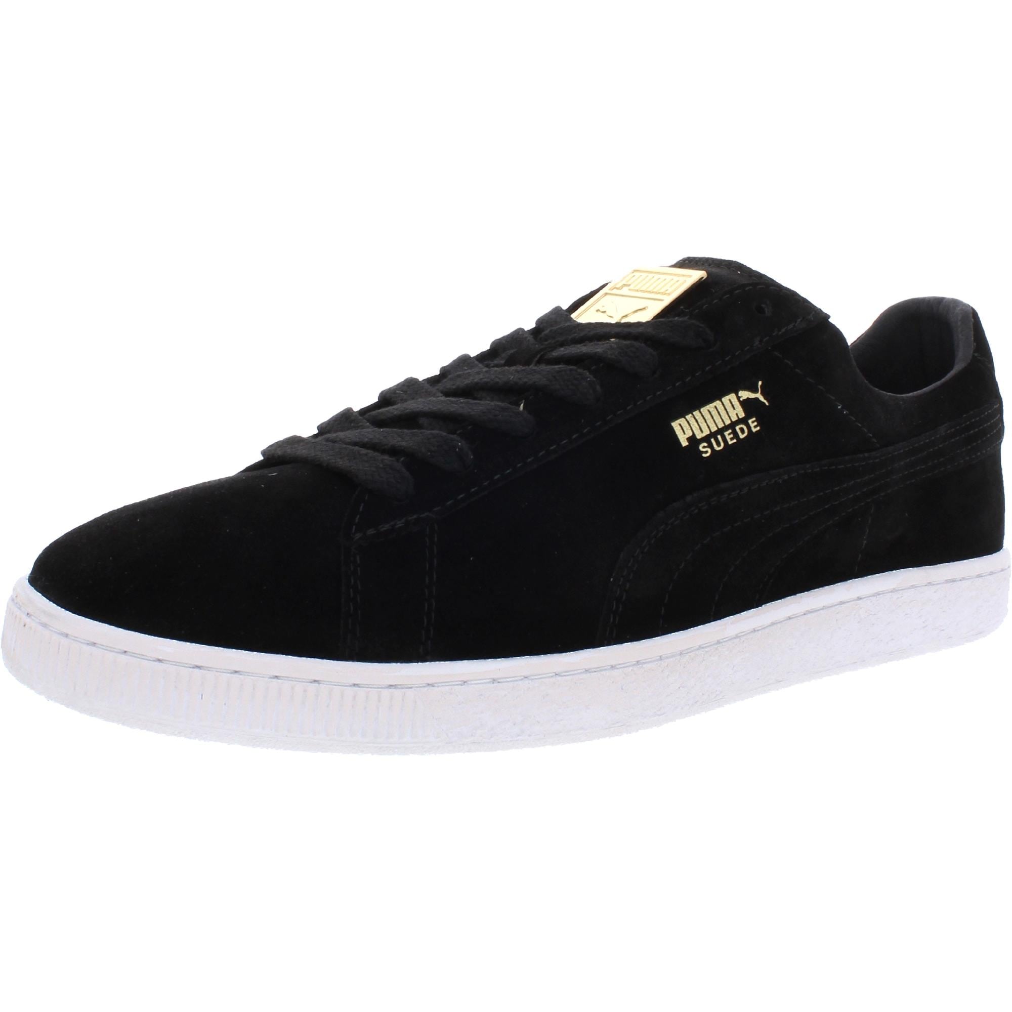 suede classic metal badge sneakers