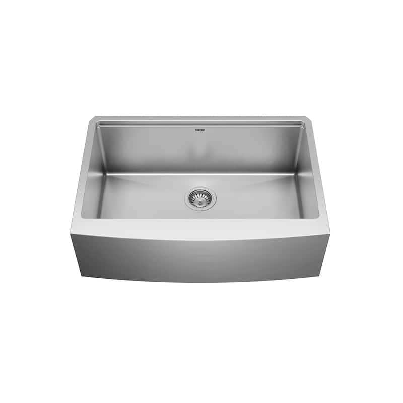 Karran Elite WSA-42-PK1 Apron Front Farmhouse 30" Single Bowl Stainless Steel Workstation Sink
