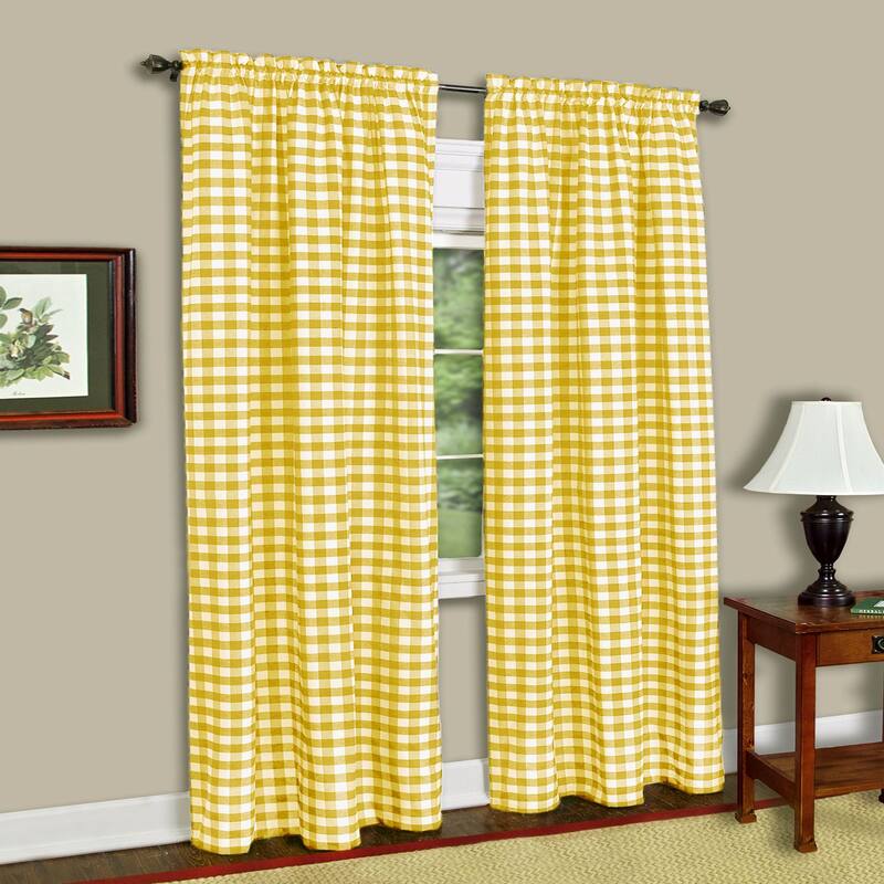 Achim Buffalo Checkered 63-inch Panel - 42 x 63 - Yellow