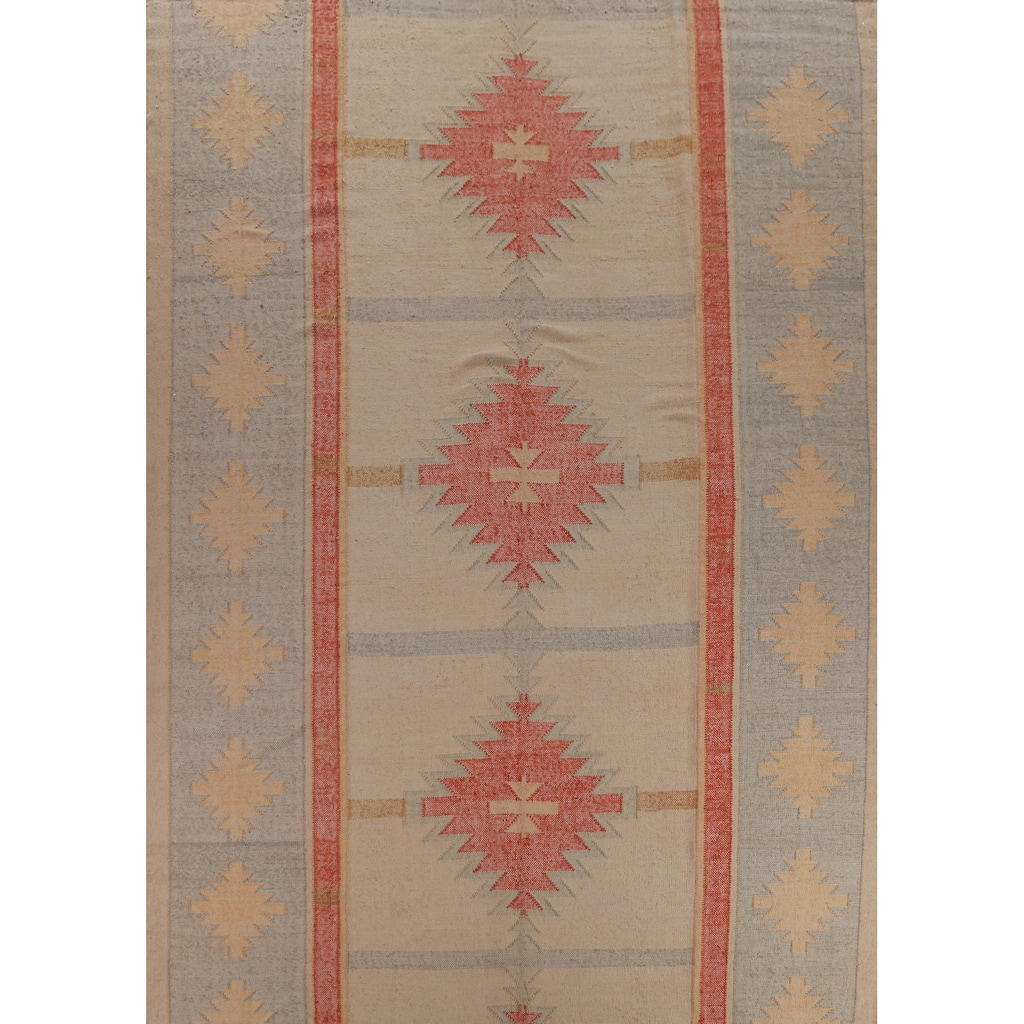 Hand Woven Oriental 100% Jute Carpet Southwestern Modern Beige & Ivories Kilim Area Rug - 13' 3'' X 10' 8''