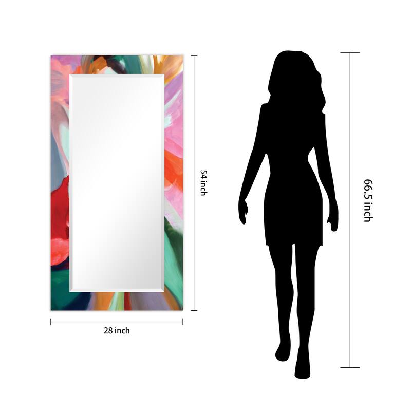 Abstract Rectangular Beveled Wall Mirror, Leaner,Large Mirror, Bathroom Mirror,Cheval Mirror,Ready to Hang