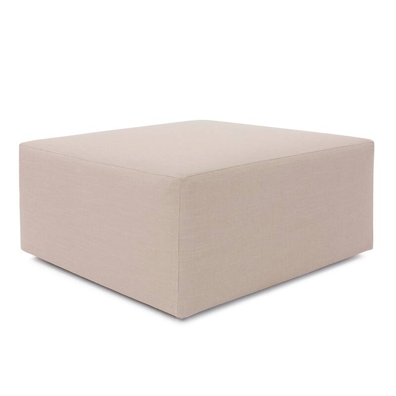 Allan Andrews Universal 36" Square Linen Slub Ottoman with Cover