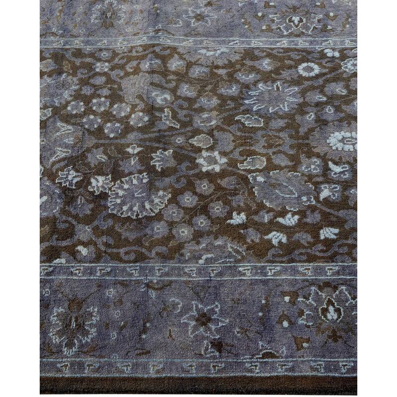 Overton Hand Knotted Wool Vintage Inspired Modern Contemporary Overdyed Gray Runner Rug - 2' 7" x 8' 10"