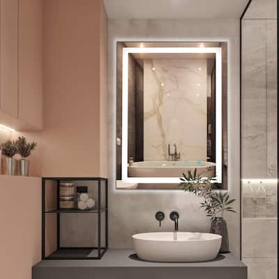 Frameless LED Bathroom Mirror with High Luminosity and Anti-Fog Technology, Wall-Mounted Rectangle Vanity Mirror