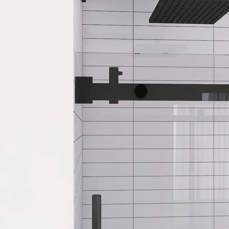60 in. W x 76 in. H Frameless Single Sliding Shower Doors with Clear Tempered Glass - 60" x 76" in.