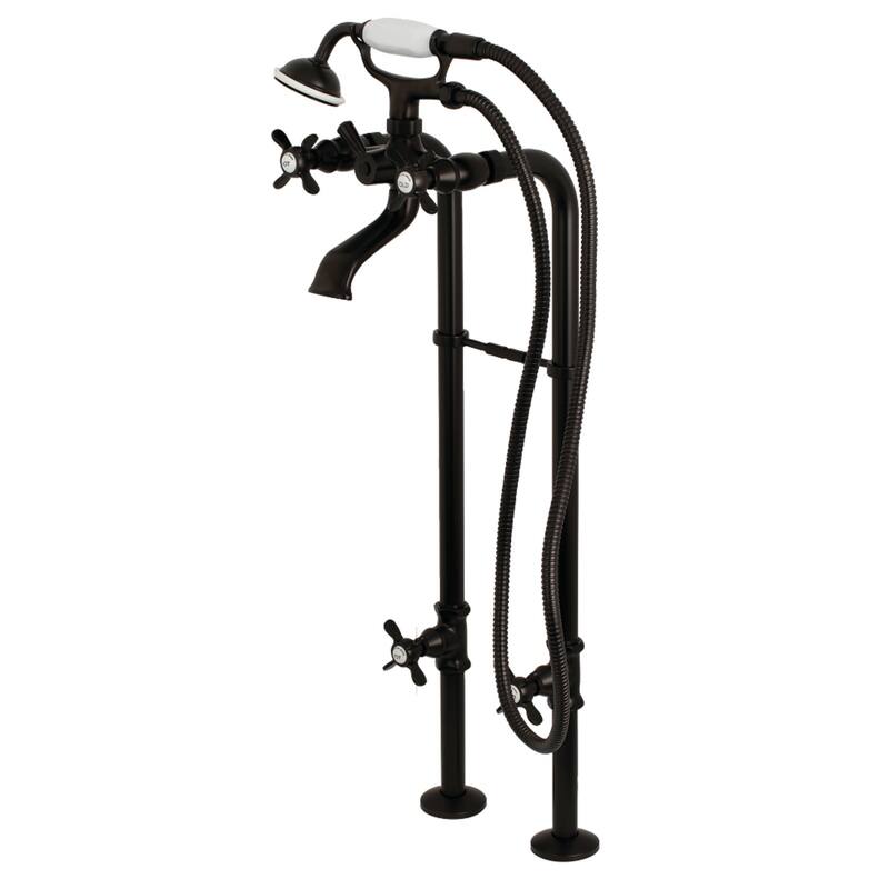 Kingston Brass Traditional Freestanding Tub Faucet with Supply Line and Stop Valve - Oil Rubbed Bronze