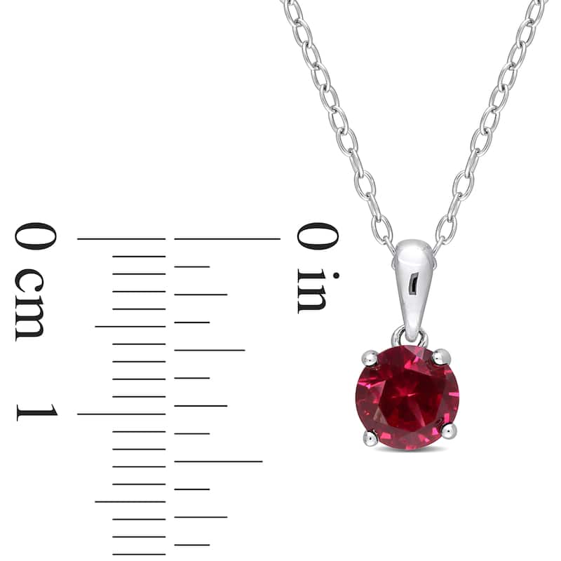 Miadora Birthstone Gemstone Heart Design Solitaire Necklace Sterling Silver