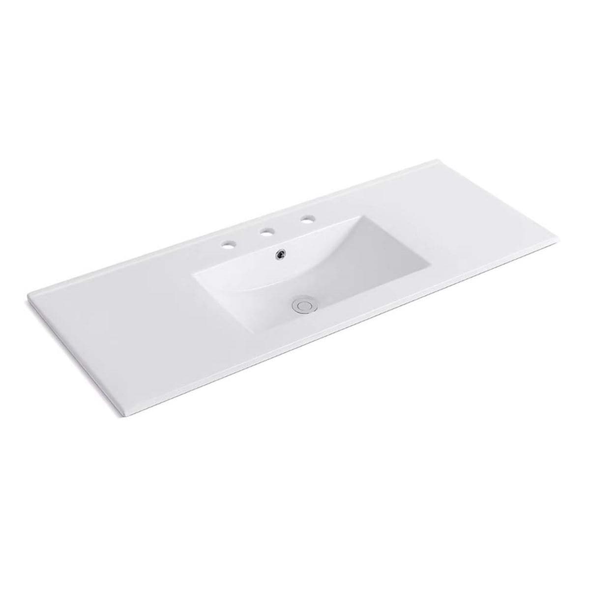 48" Single Ceramic Sink Top with 3-hole Faucet Hole - 48