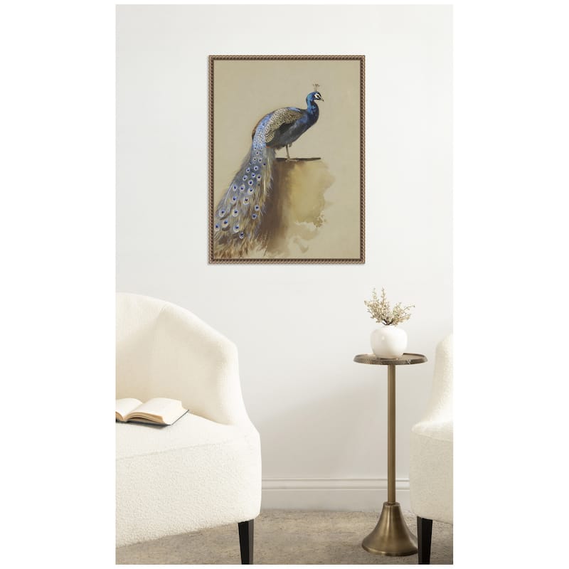 Kate and Laurel Peacock no date Archibald Thorburn by Nostalgia Prints Framed Canvas Wall Art Print