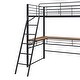preview thumbnail 15 of 41, Metal Loft Bed with Under Bed L-shaped Desk and 3 Storage Shelves, Movable Ladder High Loft Bed