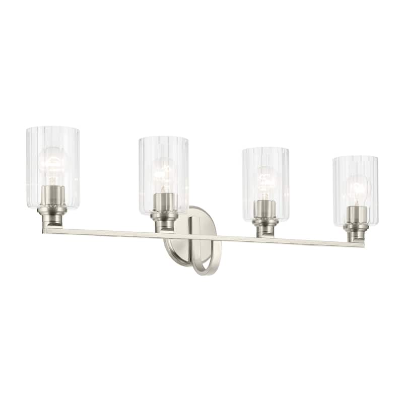 Kichler Lighting Gioe 32.25" 4-Light Vanity Light with Clear Fluted Glass in Brushed Nickel
